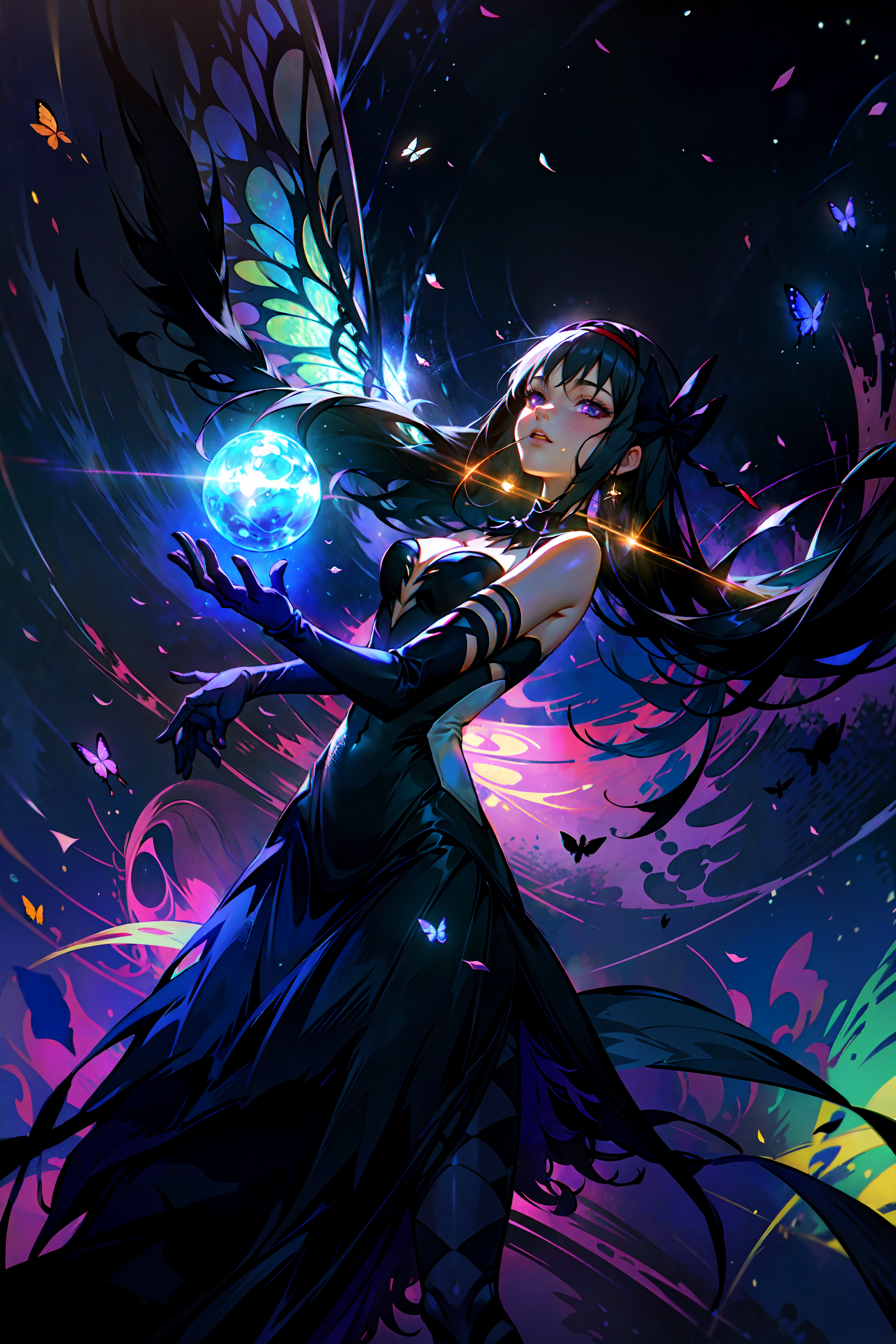 00568-2029951476-de-homura, 1girl, akemi homura, akuma homura, solo, long hair, gloves, thighhighs, black hair, wings, elbow gloves, argyle, purp.png